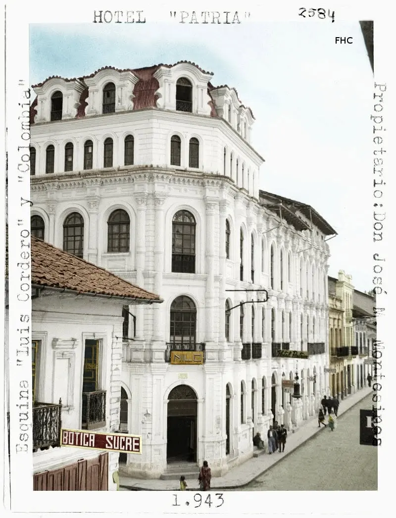 Hotel Patria, esquina de Luis Cordero y Gran Colombia, 1943